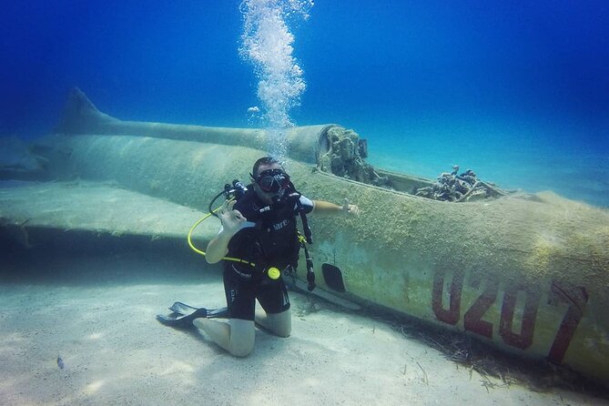 Scuba Diving in MIG-21 wreck - MiG-21 wreck at Drymades: why this site works